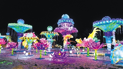 世园公园3900盏花灯正式点亮